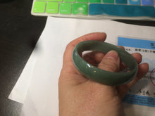 Load image into Gallery viewer, 51.6mm certified Type A 100% Natural oily dark green  thin style Jadeite jade bangle M87-2820
