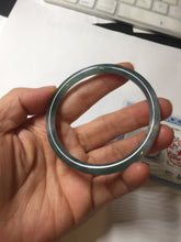 Load image into Gallery viewer, 59.5mm Certified Type A 100% Natural dark green/blue/gray with Guatemala slim round cut Jadeite bangle BG202-8832

