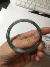 Load image into Gallery viewer, 59.5mm Certified Type A 100% Natural dark green/blue/gray with Guatemala slim round cut Jadeite bangle BG202-8832
