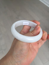 Load image into Gallery viewer, 56.4mm certificated Type A 100% Natural light purple/white Jadeite Jade bangle BF130-4028
