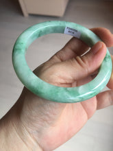 Load image into Gallery viewer, 60.5mm certified type A 100% Natural sunny green/white Jadeite Jade bangle B115-8218
