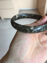 Load image into Gallery viewer, Sold! Please don&#39;t order. Thanks. 59.5mm 100% natural black background with white/yellow/red flowers Plum blossom Jade(梅花玉) bangle SY98-4
