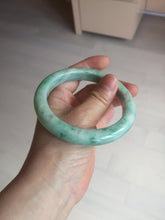 Load image into Gallery viewer, 60.5mm certified type A 100% Natural sunny green/white Jadeite Jade bangle B115-8218
