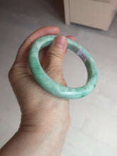 Load image into Gallery viewer, 60.5mm certified type A 100% Natural sunny green/white Jadeite Jade bangle B115-8218
