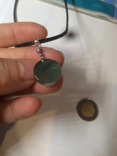 Load image into Gallery viewer, 100% natural  icy watery dark green/gray jadeite jade safe and sound couple pendant pair BG4
