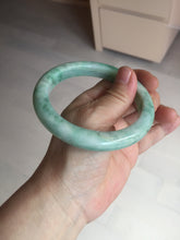 Load image into Gallery viewer, 60.5mm certified type A 100% Natural sunny green/white Jadeite Jade bangle B115-8218
