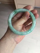 Load image into Gallery viewer, 60.5mm certified type A 100% Natural sunny green/white Jadeite Jade bangle B115-8218
