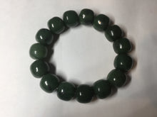 Load image into Gallery viewer, 14.2x13.2mm 100% Natural olive green/brown/black vintage style nephrite Hetian Jade bead bracelet HT96
