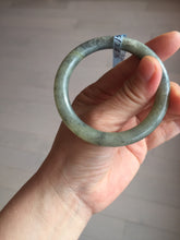 Load image into Gallery viewer, 51mm Certified 100% Natural black/gray sesame paste 芝麻糊 青花 round cut nephrite Jade bangle HHE104-5567
