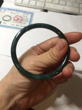 Load image into Gallery viewer, 59mm Certified Type A 100% Natural dark green/blue/gray with Guatemala slim round cut Jadeite bangle BG204-8847
