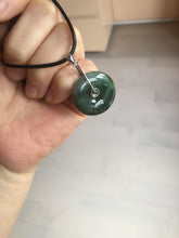 Load image into Gallery viewer, 54.6mm certified 100% natural oily dark green purple jadeite jade bangle pendnat set PA114-9119
