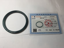 Load image into Gallery viewer, 59mm Certified Type A 100% Natural dark green/blue/gray with Guatemala slim round cut Jadeite bangle BG204-8847
