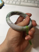 Load image into Gallery viewer, 56.8mm certificated Type A 100% Natural white/green/purple Jadeite Jade bangle E47-6211
