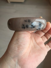 Load image into Gallery viewer, 60mm 100% natural chocolate milk color with flying leaf morning in the country chubby Quartzite (Shetaicui jade) bangle AW5
