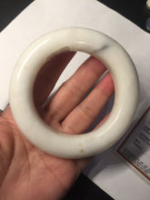 Load image into Gallery viewer, 55.3mm certified 100% Natural White/beige chubby Hetian nephrite Jade bangle HE83-6313
