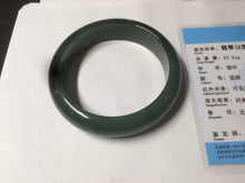 Load image into Gallery viewer, 57mm type A 100% Natural icy dark green/black jadeite jade bangle AY36-1097
