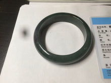 Load image into Gallery viewer, 57mm type A 100% Natural icy dark green/black jadeite jade bangle AY36-1097
