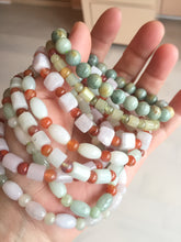 Load image into Gallery viewer, 100% natural type A icy watery light purple/green/white jadeite jade bead bracelet BK109
