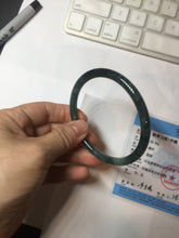 Load image into Gallery viewer, 60mm Certified Type A 100% Natural green/blue/black/gray slim round cut Guatemala Jadeite bangle PC85-3863
