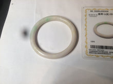 Load image into Gallery viewer, 53mm 100% natural certified sunny green/beige slim jadeite jade bangle AZ139-5329
