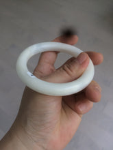 Load image into Gallery viewer, 54.9mm certified 100% Natural white/beige round cut nephrite Hetian Jade bangle HT89-7851
