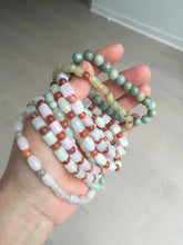 Load image into Gallery viewer, 100% natural type A icy watery light purple/green/white jadeite jade bead bracelet BK109
