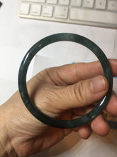 Load image into Gallery viewer, 60mm Certified Type A 100% Natural green/blue/black/gray slim round cut Guatemala Jadeite bangle PC85-3863
