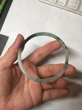 Load image into Gallery viewer, 57mm Certified Type A 100% Natural green/black/gray with dark green floating flowers super slim round cut Jadeite bangle PD47-5770
