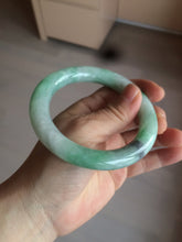 Load image into Gallery viewer, 58.2mm certified 100% natural type A light sunny green chubby round cut jadeite jade bangle BK64-5407
