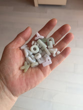 Load image into Gallery viewer, 100% natural type A green purple white jadeite jade Initial letter group PB41 E, F, H, K, P, L, O, Q, U, V, Y, Z
