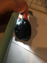 Load image into Gallery viewer, 100% Natural clear dark green/black jadeite jade(Mocui, 墨翠) Nezha(哪吒) defeated the dragon king Pendant/handhold worry stone BL139
