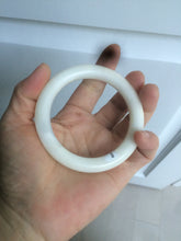 Load image into Gallery viewer, 54.9mm certified 100% Natural white/beige round cut nephrite Hetian Jade bangle HT89-7851
