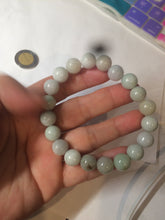 Load image into Gallery viewer, 9.8-10mm 100% natural type A green/white jadeite jade beads bracelet group AZ140
