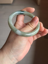 Load image into Gallery viewer, 54mm Certified Type A 100% Natural dark green gray round cut Jadeite bangle AU45-0896
