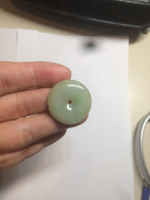 Load image into Gallery viewer, Type A 100% Natural icy green/yellow Jadeite Jade safety Guardian donut Pendant group A123

