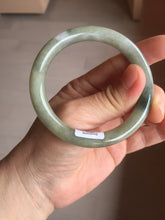 Load image into Gallery viewer, 54mm Certified Type A 100% Natural dark green gray round cut Jadeite bangle AU45-0896
