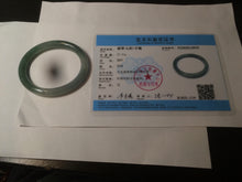 Load image into Gallery viewer, 49.5mm Certified Type A 100% Natural icy dark green/gray oval round cut Jadeite Jade bangle M89-2878
