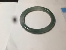 Load image into Gallery viewer, 49.5mm Certified Type A 100% Natural icy dark green/gray oval round cut Jadeite Jade bangle M89-2878
