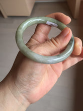 Load image into Gallery viewer, 54mm Certified Type A 100% Natural dark green gray round cut Jadeite bangle AU45-0896
