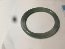 Load image into Gallery viewer, 49.5mm Certified Type A 100% Natural icy dark green/gray oval round cut Jadeite Jade bangle M89-2878
