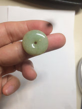 Load image into Gallery viewer, Type A 100% Natural icy green/yellow Jadeite Jade safety Guardian donut Pendant group A123
