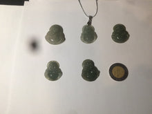 Load image into Gallery viewer, 100% Natural type A dark green/gray happy buddha jadeite Jade pendant necklace group BG8
