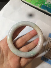 Load image into Gallery viewer, 57.9mm certified 100% natural type A light sunny green/purple/yellow chubby round cut jadeite jade bangle BF33-9221
