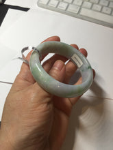 Load image into Gallery viewer, 52.9mm certificated Type A 100% Natural light green/purple/yellow Monet’s Water Lilies Jadeite Jade bangle E61-1028
