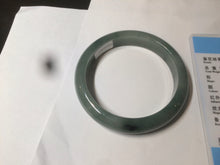 Load image into Gallery viewer, 54.8mm certified type A 100% Natural oily dark green/gray Jadeite Jade bangle M90-2873
