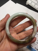 Load image into Gallery viewer, 59.2mm certified Type A 100% Natural green brown pink Jadeite Jade bangle BL120-9433
