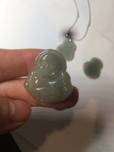 Load image into Gallery viewer, 100% Natural type A dark green/gray happy buddha jadeite Jade pendant necklace group BG8
