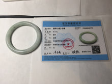 Load image into Gallery viewer, 55mm certified 100% natural Type A light green round cut jadeite jade bangle BP162-2773
