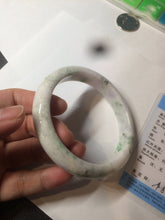 Load image into Gallery viewer, 63.8mm Certified Type A 100% Natural sunny green/white/purple Jadeite Jade bangle BK61-4016

