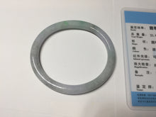 Load image into Gallery viewer, 53.5mm certified 100% natural sunny green purple gray oval jadeite jade bangle BS41-4531
